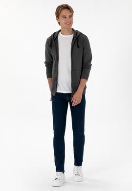 Erkek Gri Örme Hırka - 50313748078