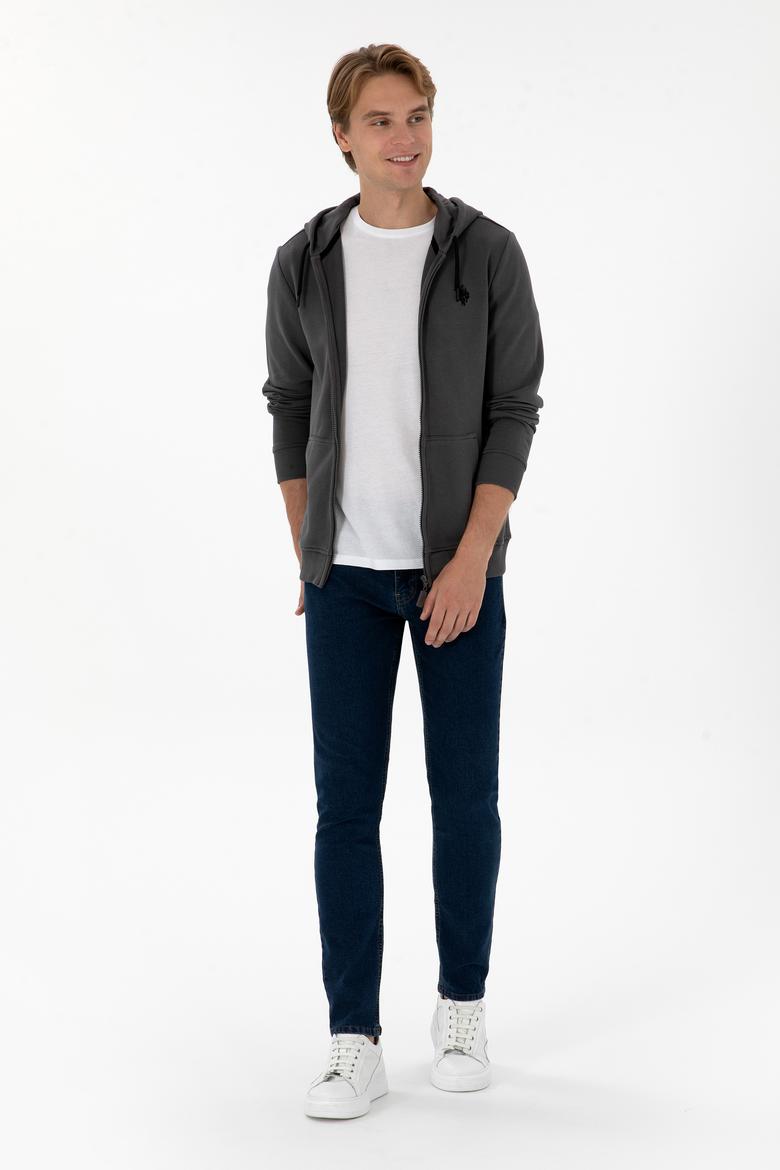 Erkek Gri Örme Hırka - 50313748078