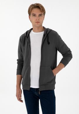 Erkek Gri Örme Hırka - 50313748078