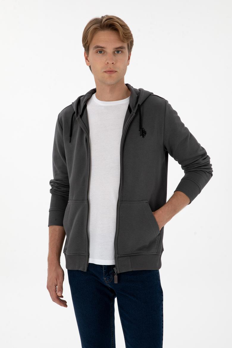 Erkek Gri Örme Hırka