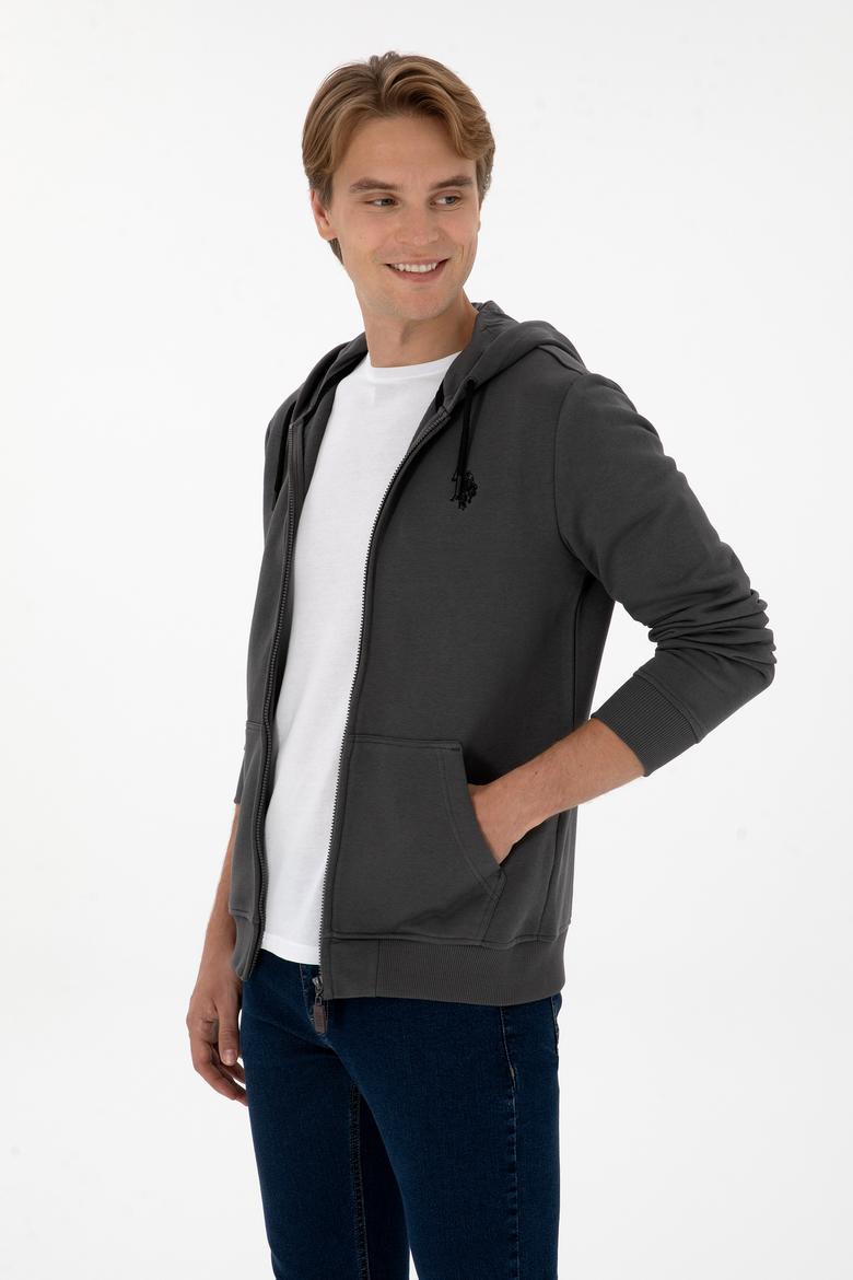 Erkek Gri Örme Hırka - 50313748078