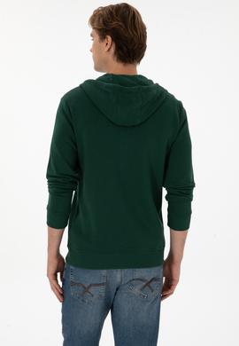 Erkek Koyu Yeşil Örme Hırka - 50313748114