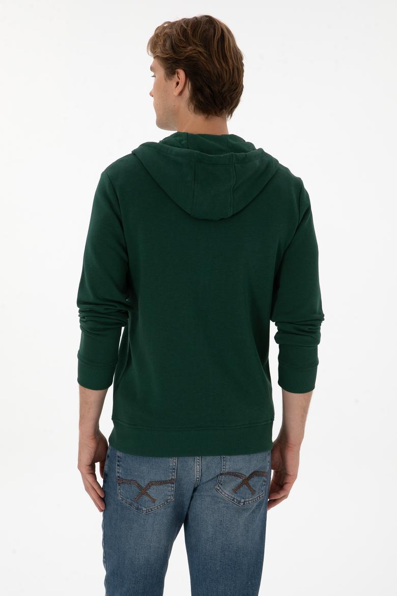 Erkek Koyu Yeşil Örme Hırka - 50313748114