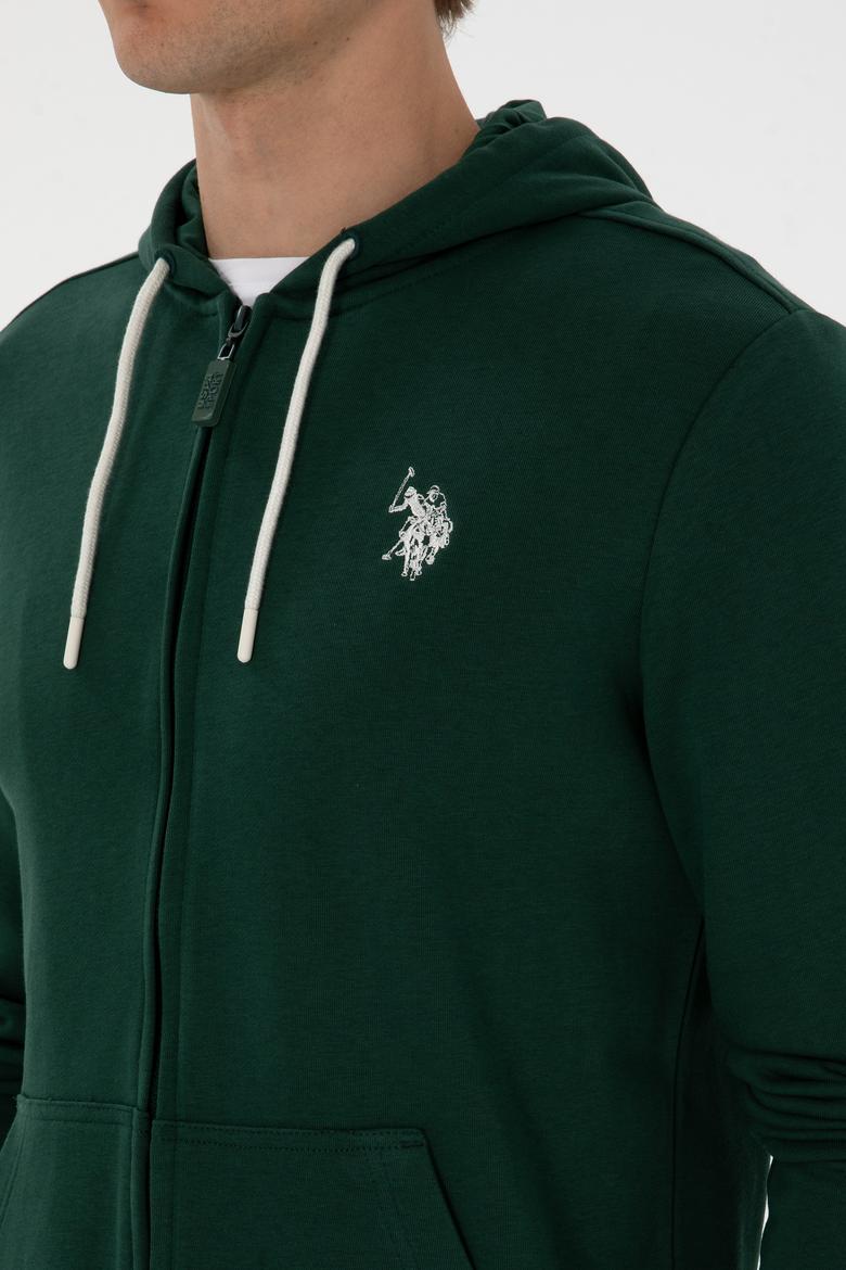 Erkek Koyu Yeşil Örme Hırka - 50313748114