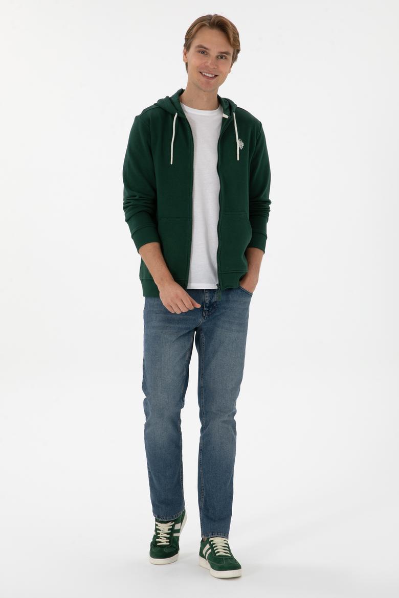 Erkek Koyu Yeşil Örme Hırka - 50313748114