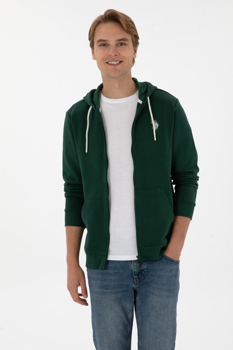 Erkek Koyu Yeşil Örme Hırka - 50313748114