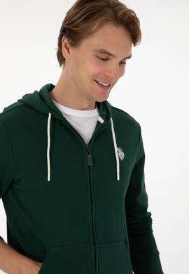 Erkek Koyu Yeşil Örme Hırka - 50313748114