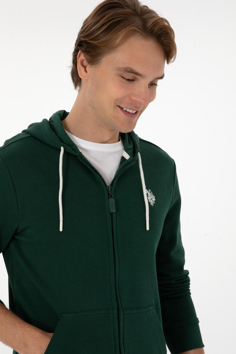 Erkek Koyu Yeşil Örme Hırka - 50313748114