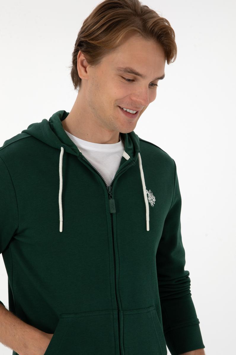 Erkek Koyu Yeşil Örme Hırka