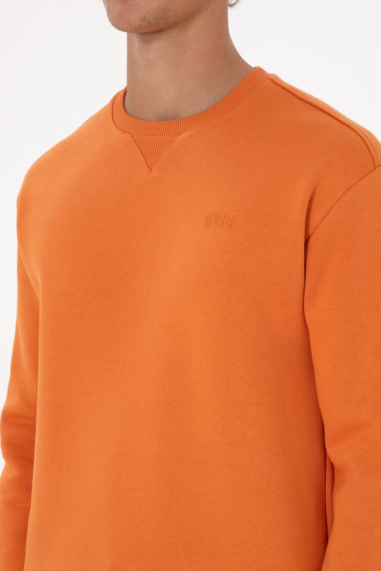 Erkek Comfort Fit Bisiklet Yaka Şardonlu Bakır Basic Sweatshirt - 50313757098