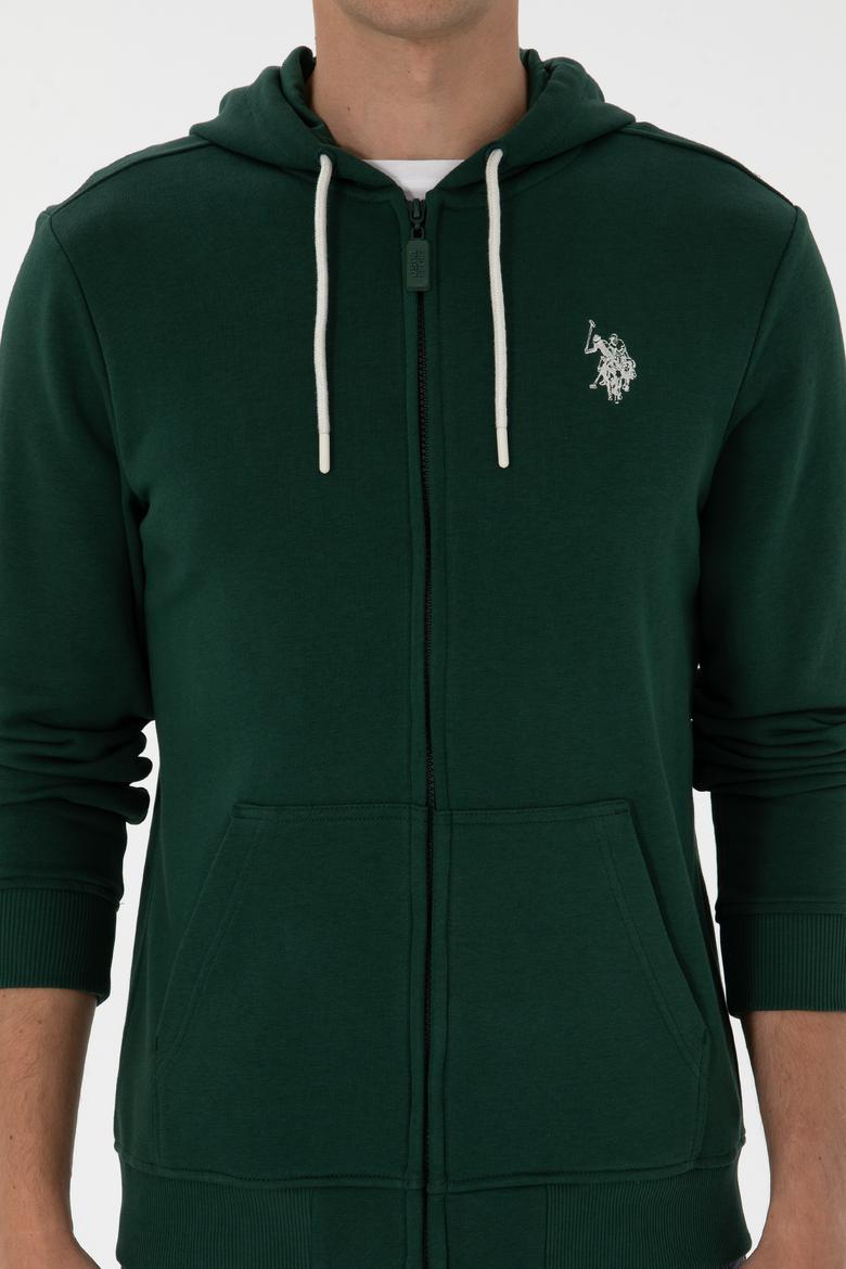 Erkek Koyu Yeşil Örme Hırka - 50313748114