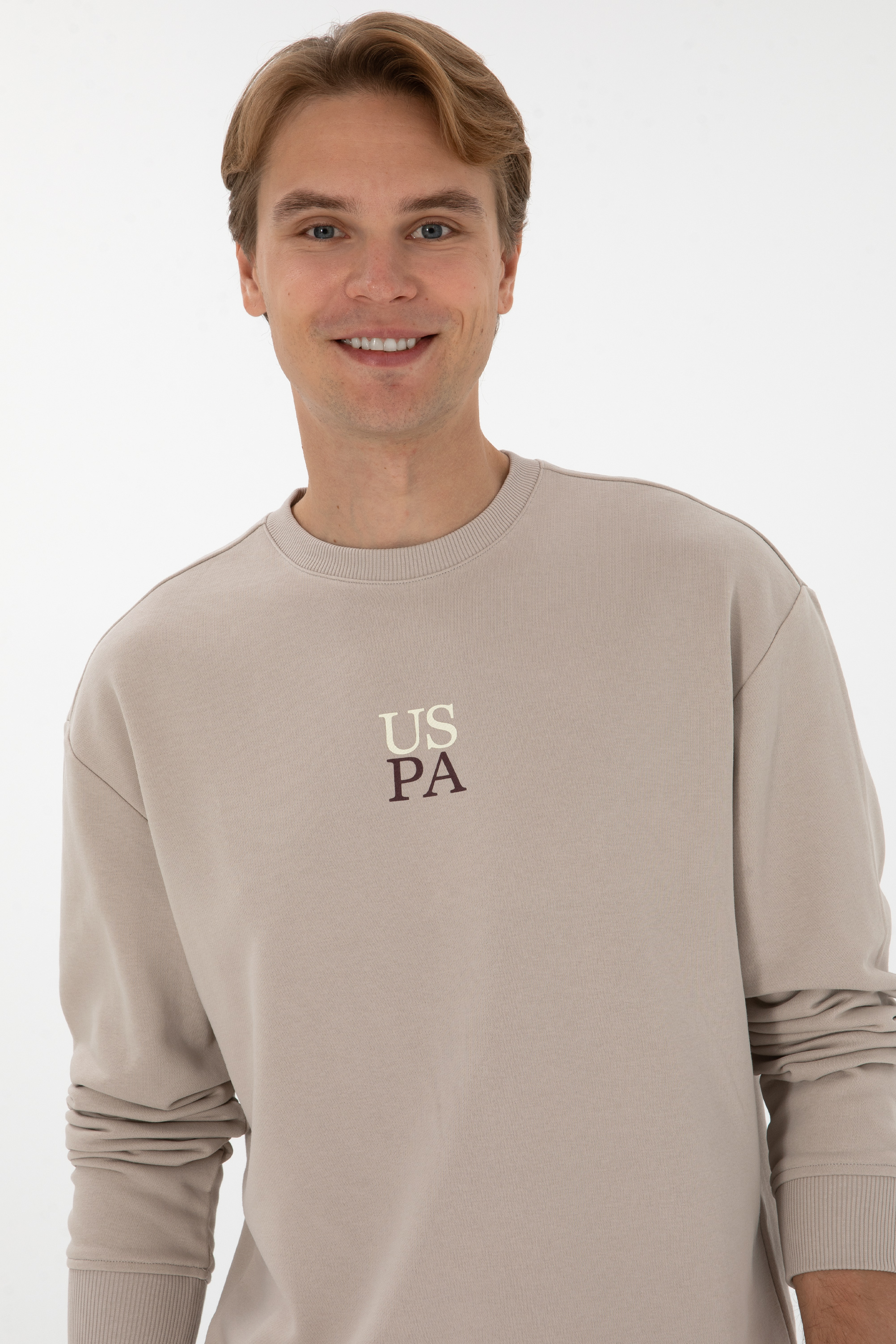 Erkek Comfort Fit Bisiklet Yaka Taş Basic Sweatshirt - Image 2