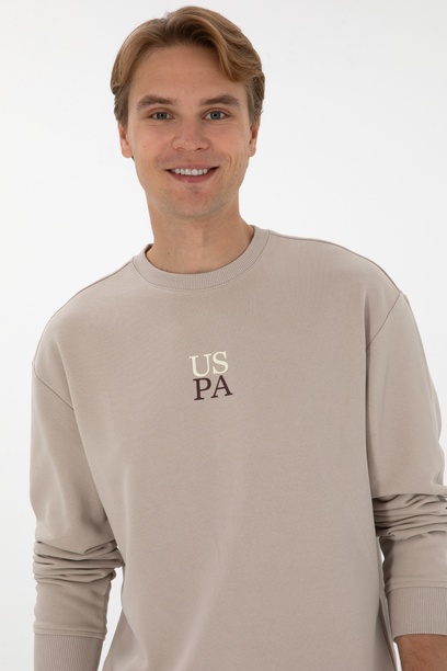 Erkek Comfort Fit Bisiklet Yaka Taş Basic Sweatshirt