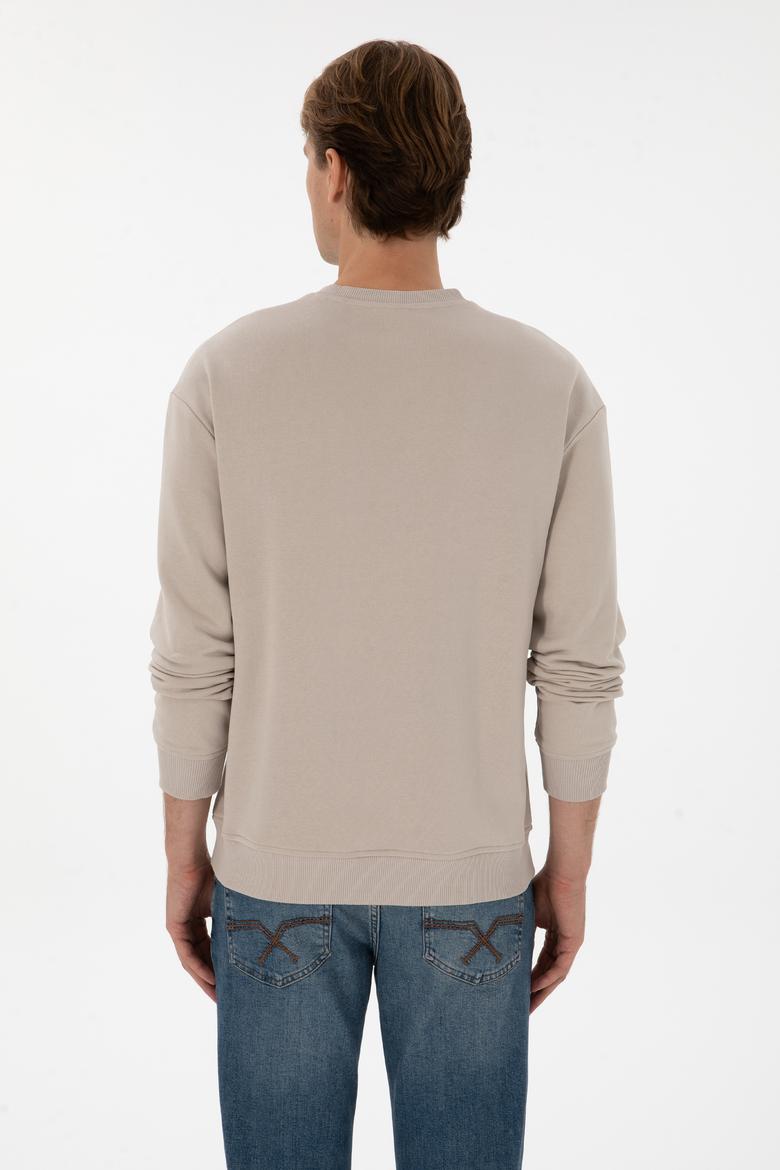 Erkek Comfort Fit Bisiklet Yaka Taş Basic Sweatshirt - 50313760021