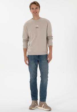 Erkek Comfort Fit Bisiklet Yaka Taş Basic Sweatshirt - 50313760021