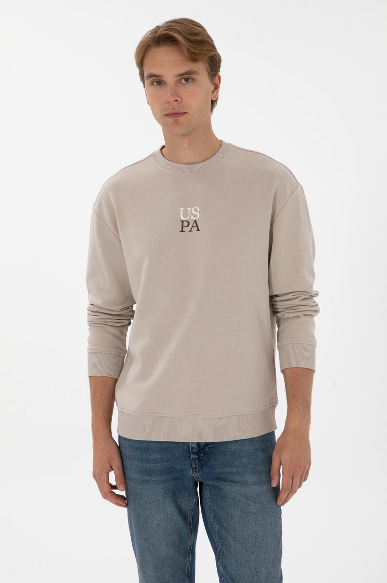 Erkek Comfort Fit Bisiklet Yaka Taş Basic Sweatshirt