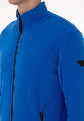 Erkek Regular Fit Saks Polar Örme Hırka - 50313779123