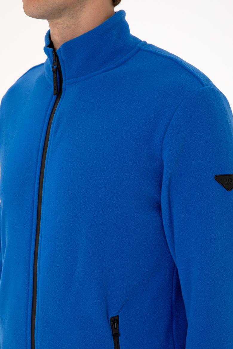 Erkek Regular Fit Saks Polar Örme Hırka - 50313779123