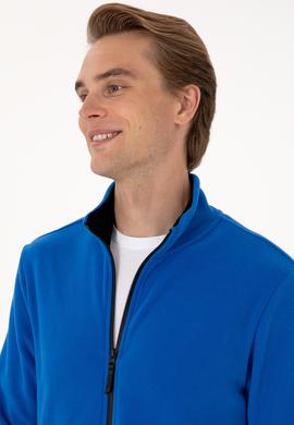 Erkek Regular Fit Saks Polar Örme Hırka - 50313779123