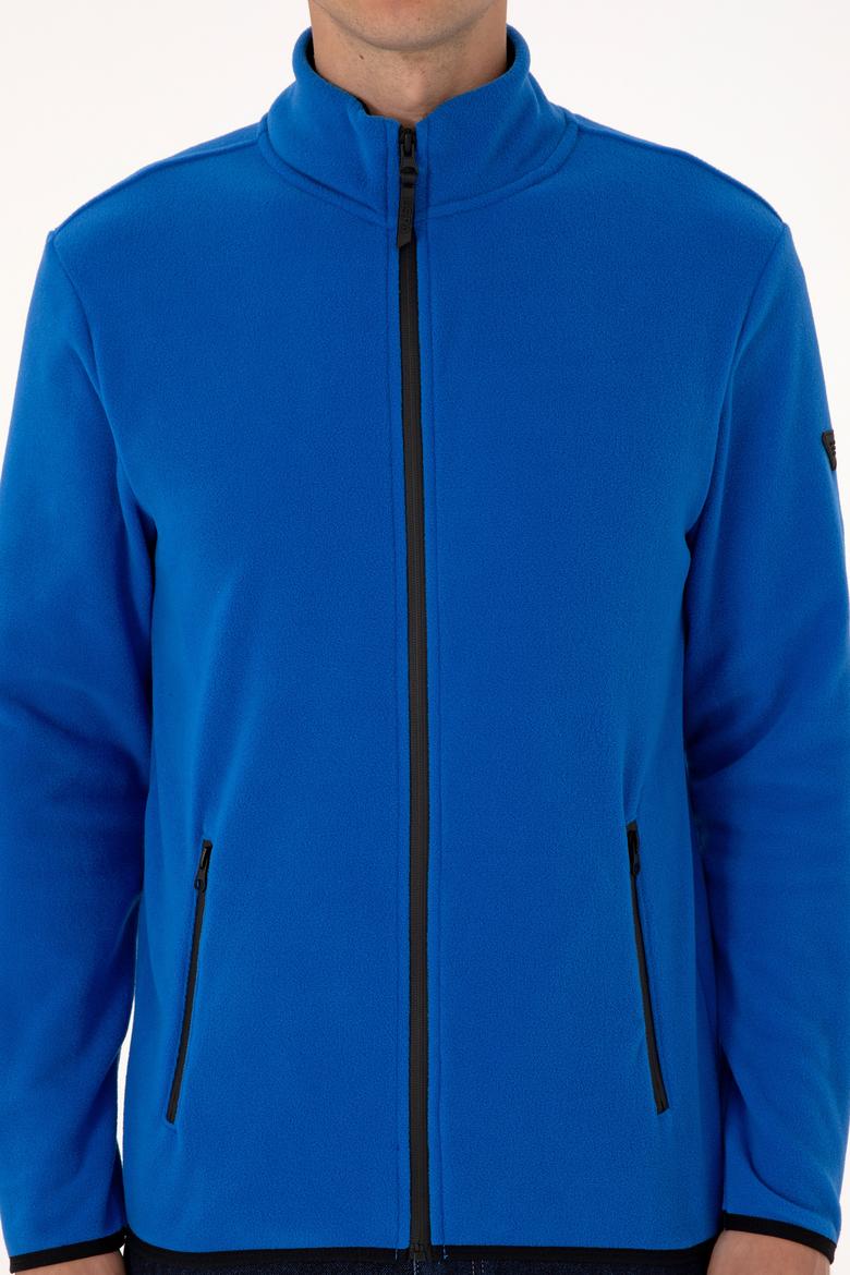 Erkek Regular Fit Saks Polar Örme Hırka - 50313779123