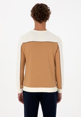 Erkek Regular Fit Bisiklet Yaka Camel Sweatshirt - 50315507019