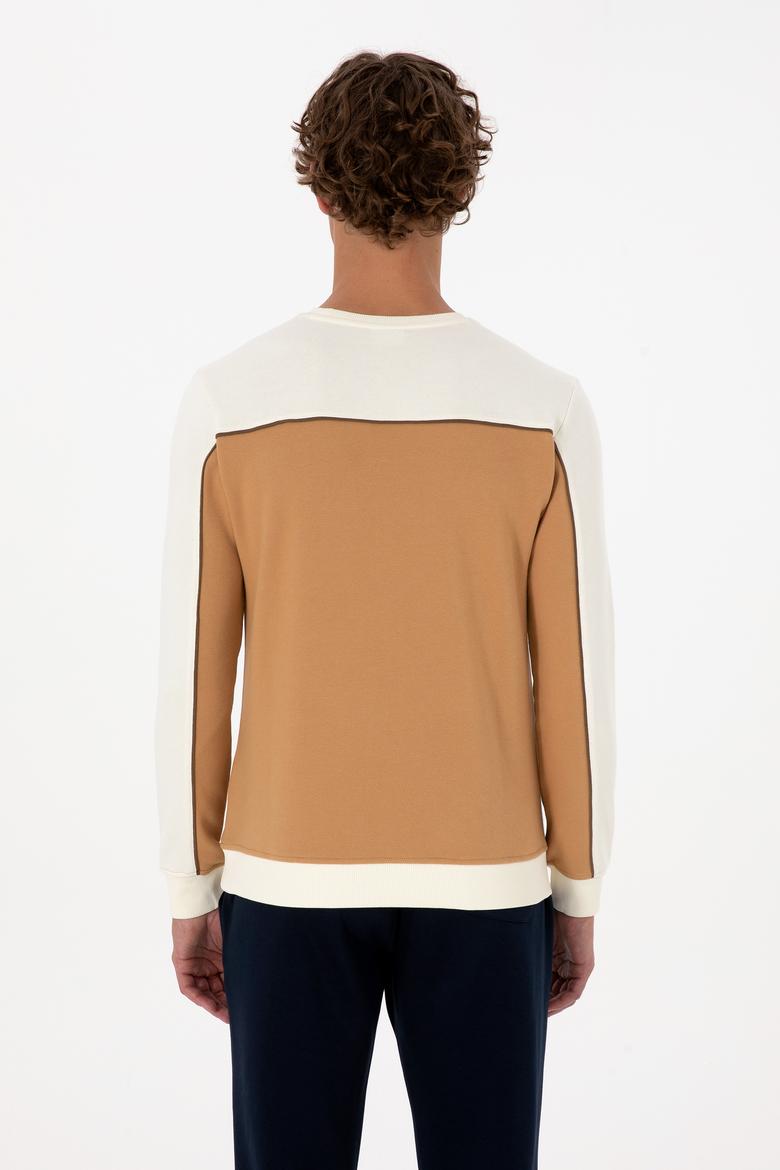 Erkek Regular Fit Bisiklet Yaka Camel Sweatshirt - 50315507019