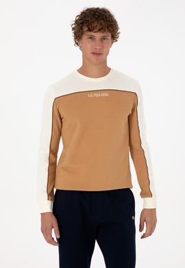 Erkek Regular Fit Bisiklet Yaka Camel Sweatshirt - 50315507019