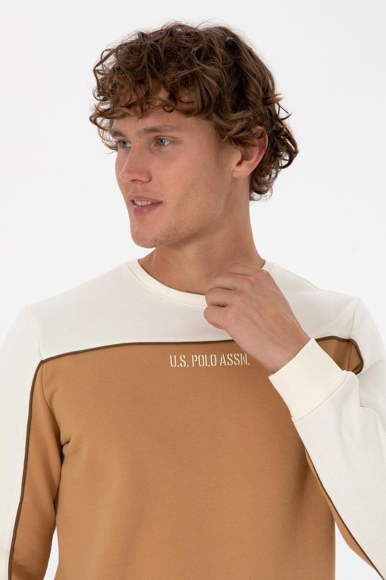 Erkek Regular Fit Bisiklet Yaka Camel Sweatshirt - 50315507019