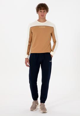 Erkek Regular Fit Bisiklet Yaka Camel Sweatshirt - 50315507019