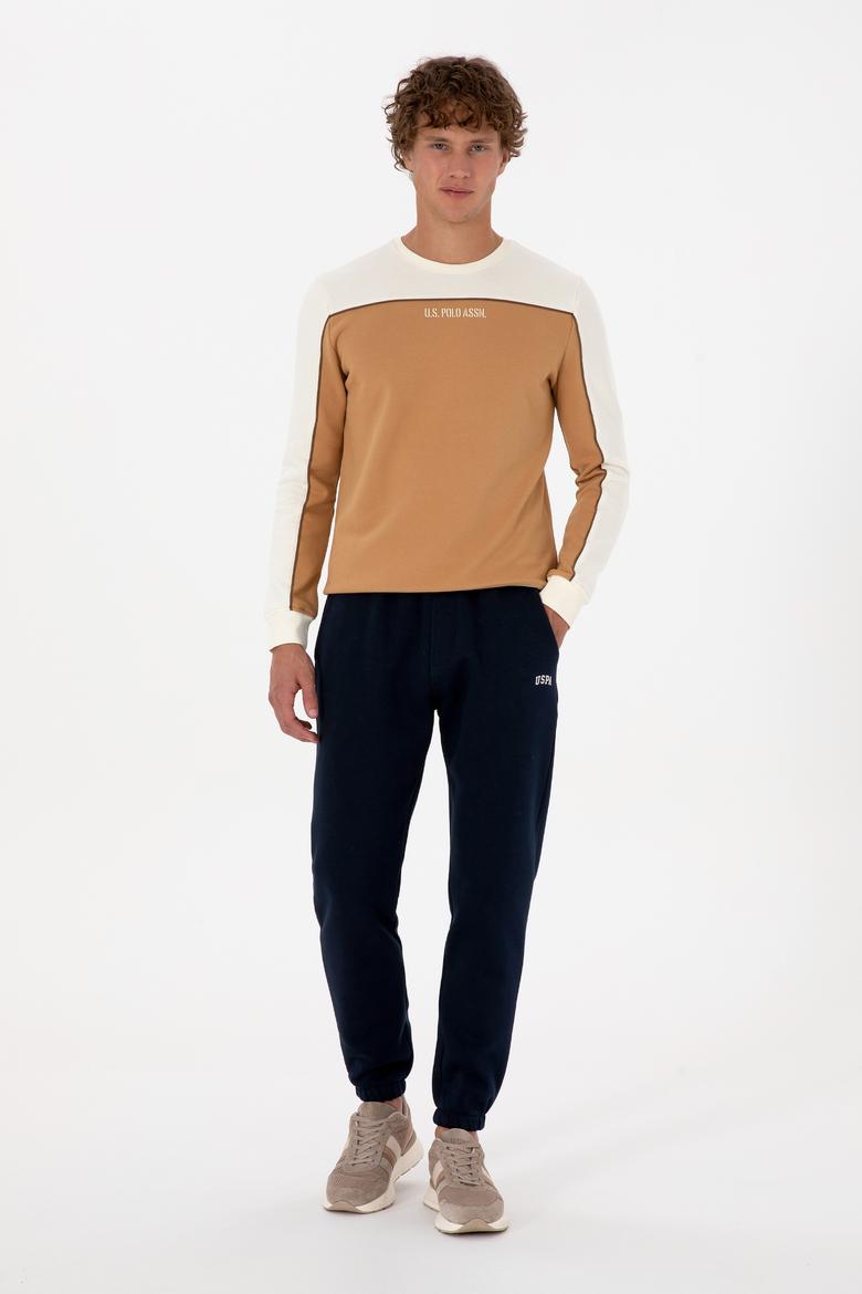 Erkek Regular Fit Bisiklet Yaka Camel Sweatshirt - 50315507019