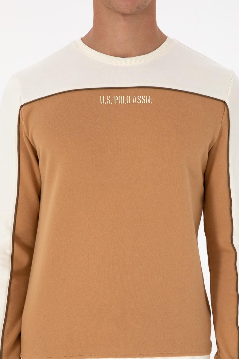 Erkek Regular Fit Bisiklet Yaka Camel Sweatshirt - 50315507019