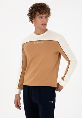 Erkek Regular Fit Bisiklet Yaka Camel Sweatshirt - 50315507019