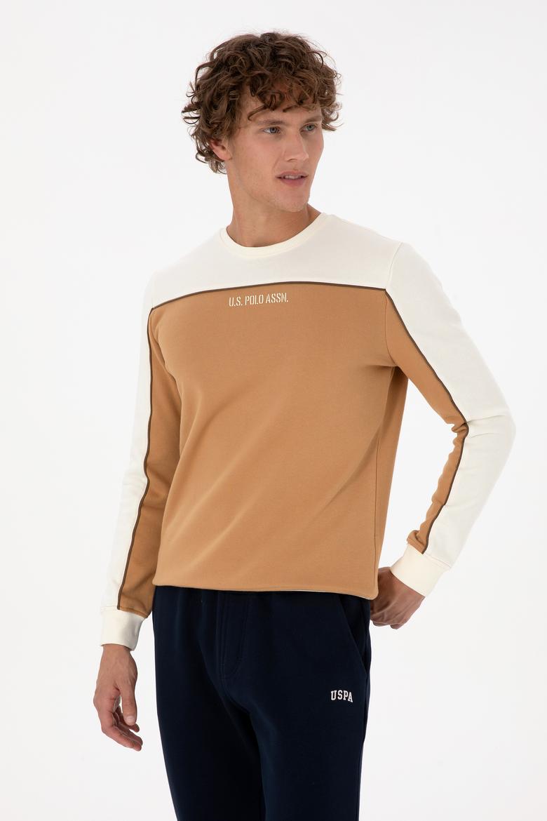 Erkek Regular Fit Bisiklet Yaka Camel Sweatshirt - 50315507019