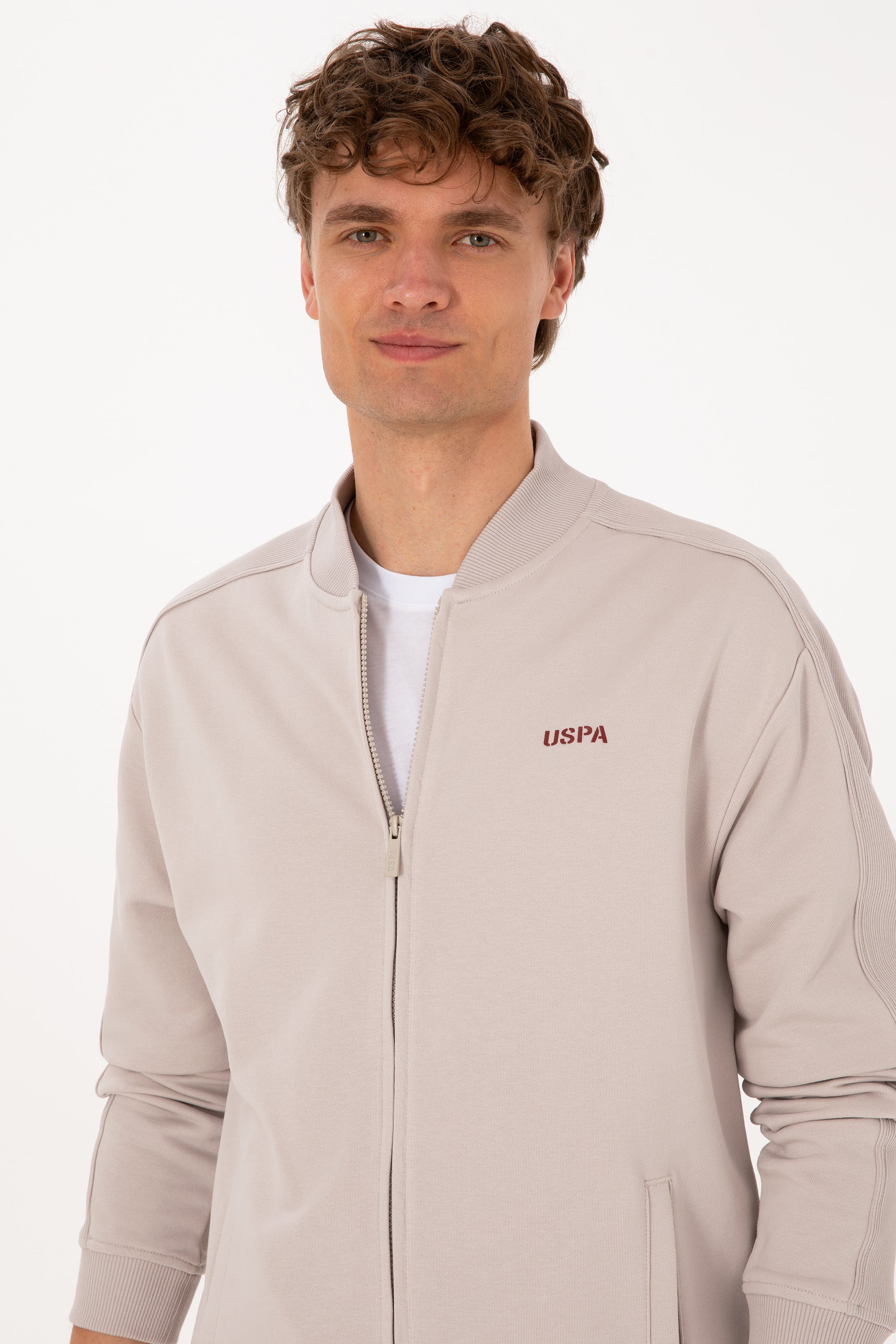 Erkek Comfort Fit Fermuarlı Taş Örme Hırka - Image 2