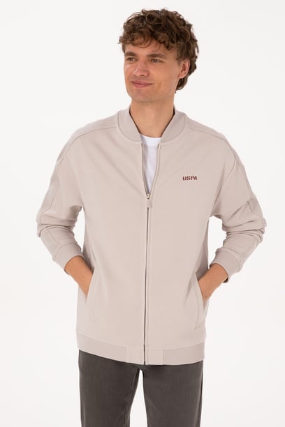 Erkek Comfort Fit Fermuarlı Taş Örme Hırka
