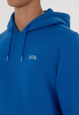 Erkek Regular Fit Kapüşonlu Şardonlu Saks Basic Sweatshirt - 50315582267