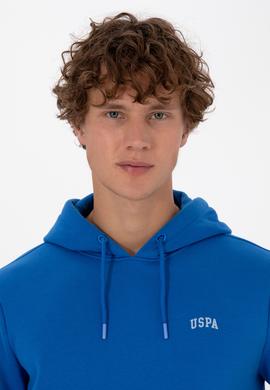 Erkek Regular Fit Kapüşonlu Şardonlu Saks Basic Sweatshirt - 50315582267