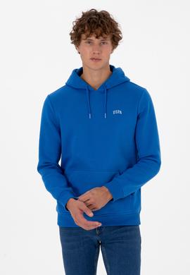 Erkek Regular Fit Kapüşonlu Şardonlu Saks Basic Sweatshirt - 50315582267