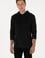 Erkek Regular Fit Kapüşonlu Yıkamalı Siyah İnce Sweatshirt