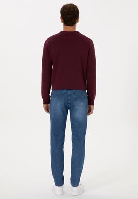 Erkek Açık Mavi Jean Tapered Fit Pantolon - 50316545006