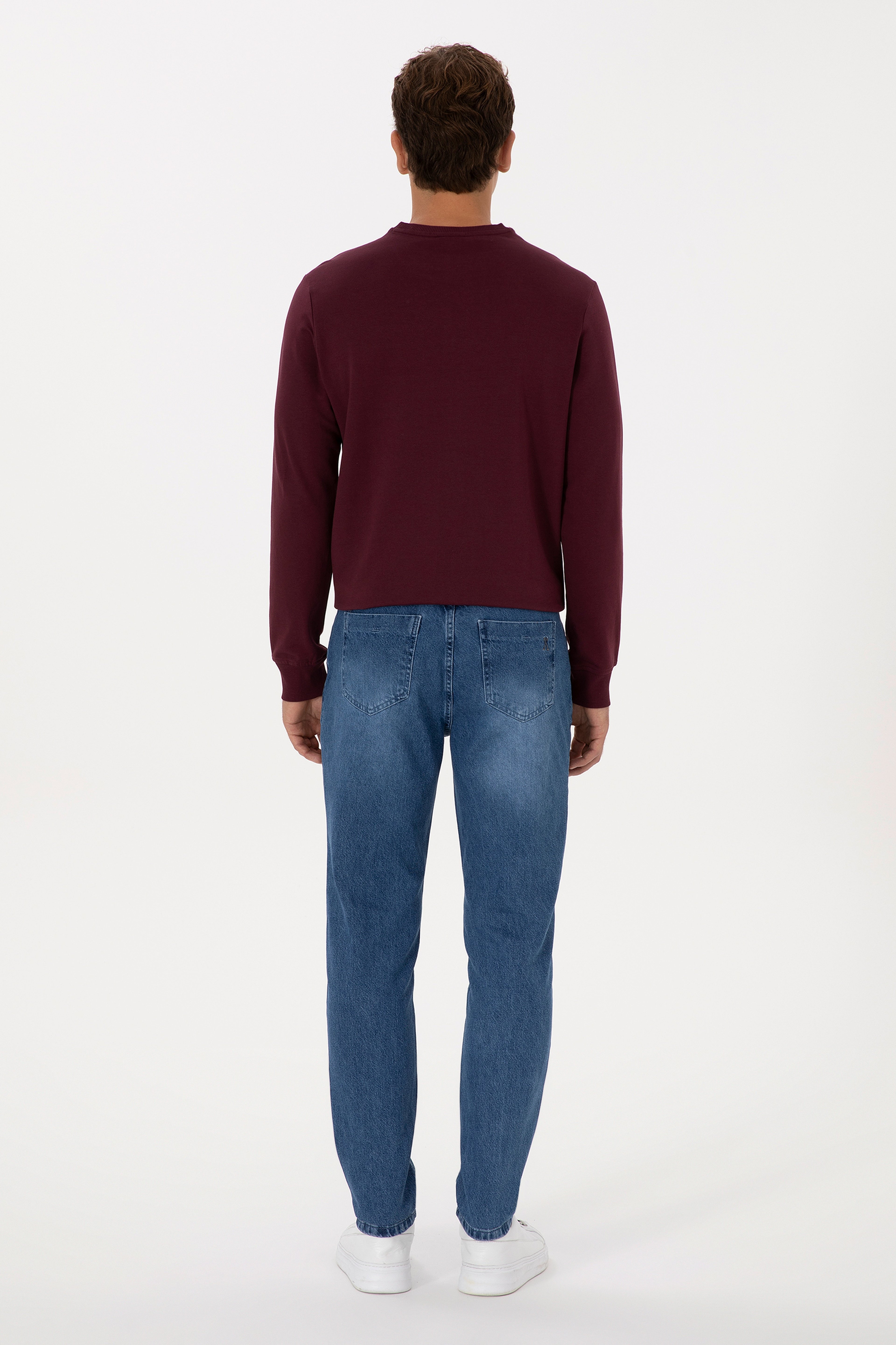 Erkek Açık Mavi Jean Tapered Fit Pantolon - Image 4