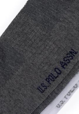 Erkek Gri Melanj Beyaz 2'li Babet Çorap - 50304242003