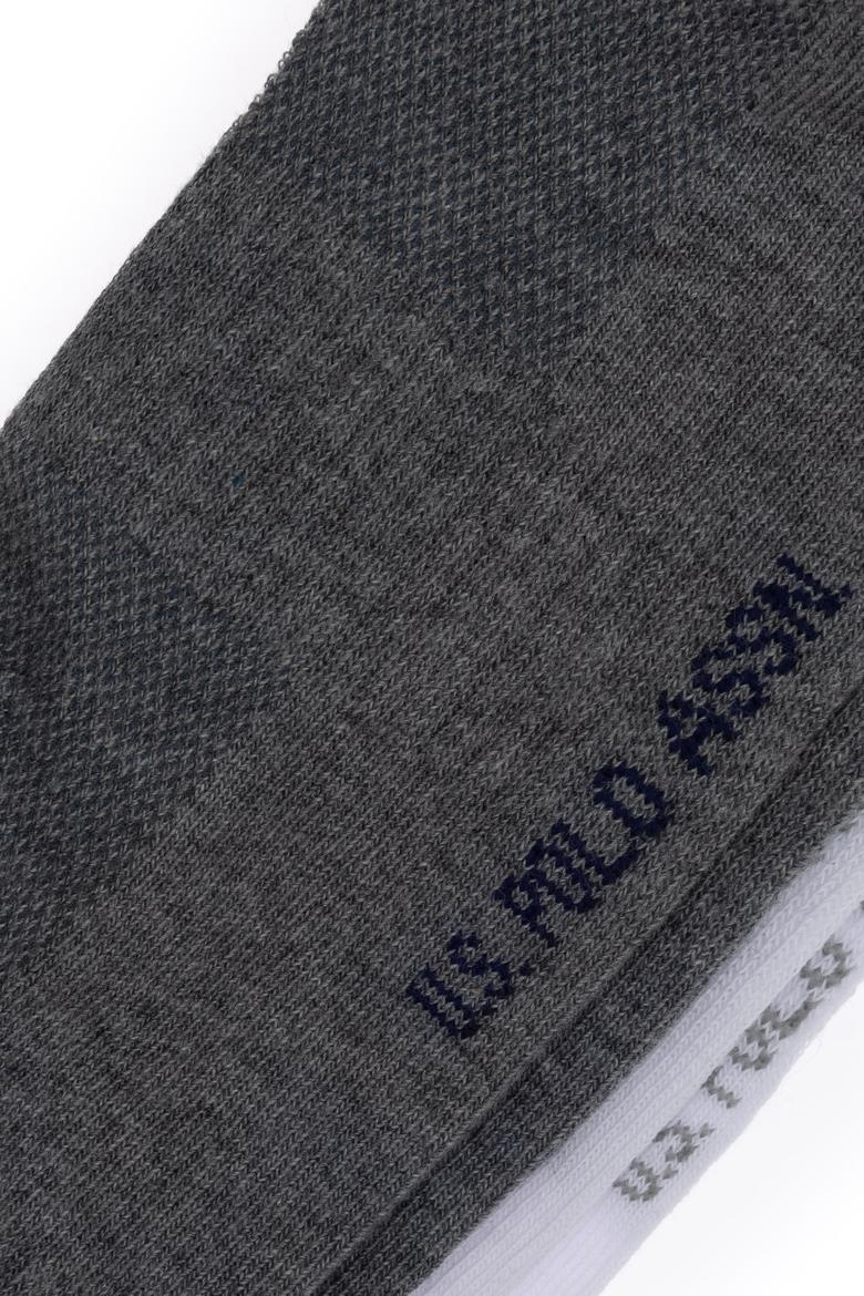 Erkek Gri Melanj Beyaz 2'li Babet Çorap - 50304242003