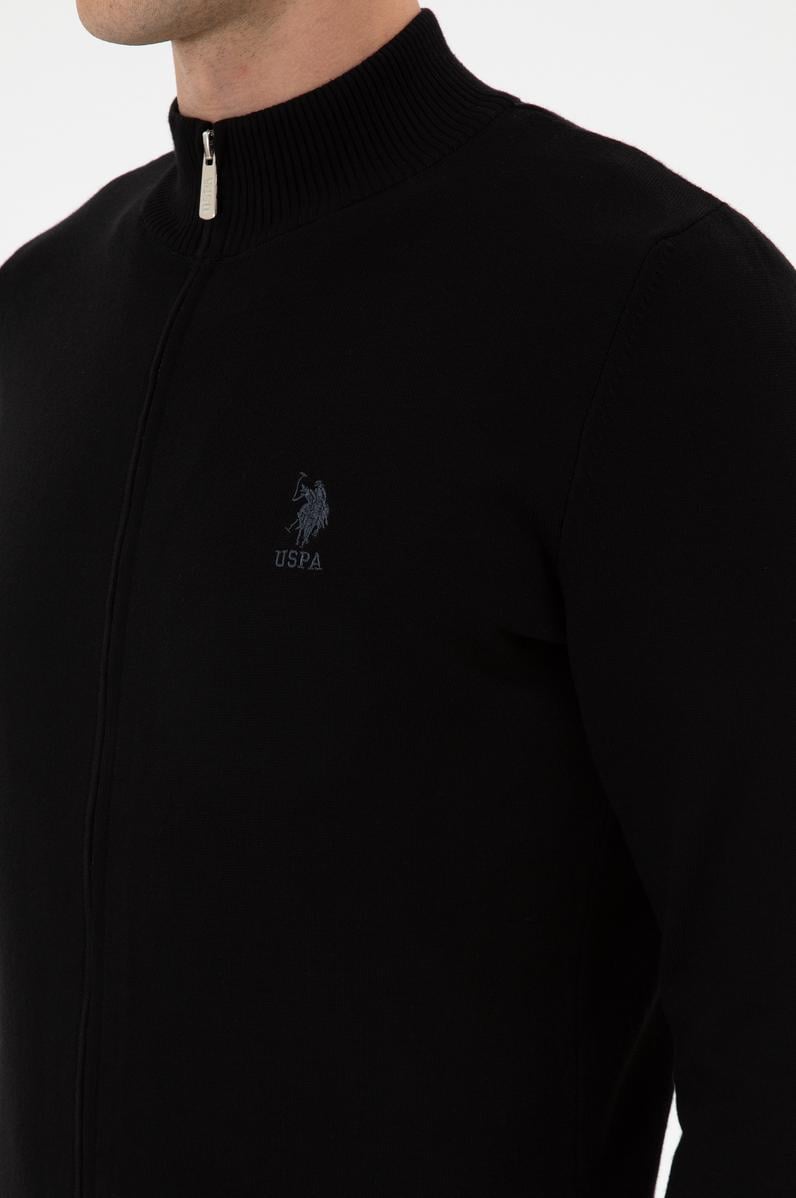 Erkek Slim Fit Siyah Triko Hırka