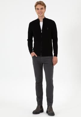 Erkek Slim Fit Siyah Triko Hırka - 50313684024