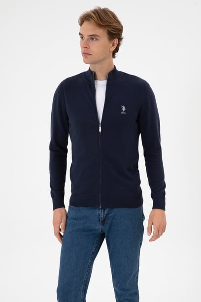 Erkek Slim Fit Lacivert Triko Hırka