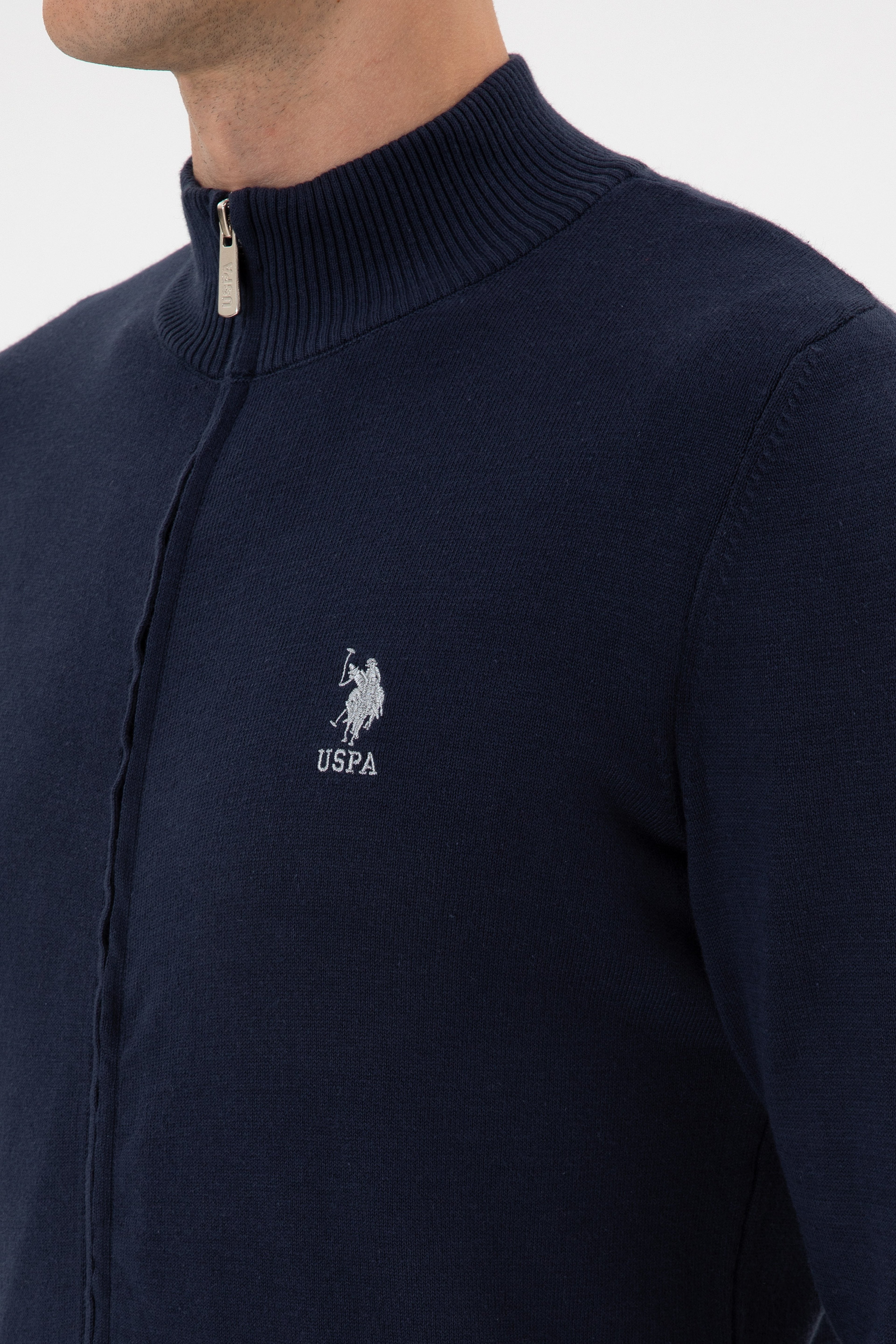 Erkek Slim Fit Lacivert Triko Hırka - Image 7