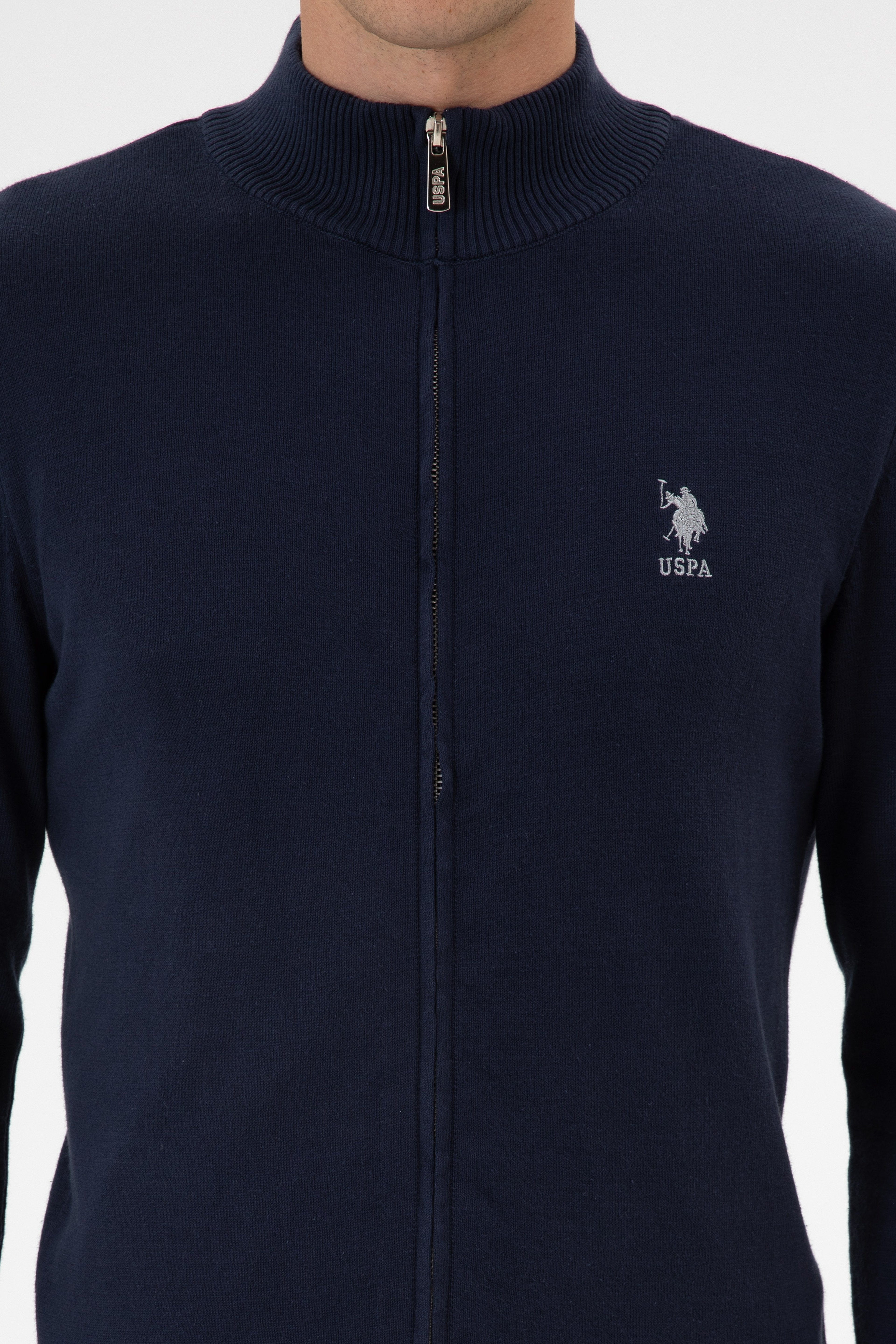 Erkek Slim Fit Lacivert Triko Hırka - Image 6