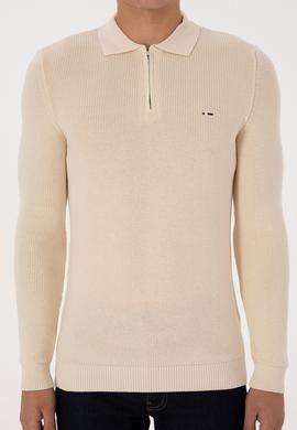 Erkek Krem Basic Kazak - 50313685071