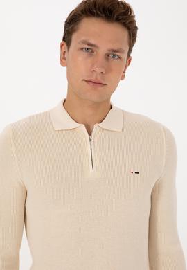 Erkek Krem Basic Kazak - 50313685071